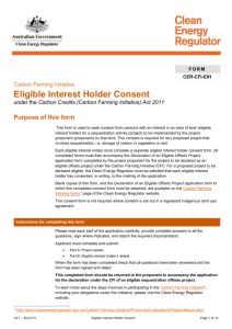 Eligible Interest Holder Consent: CER-CFI-EIH