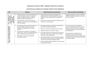 Department of Veterans` Affairs - Regulator Performance Framework