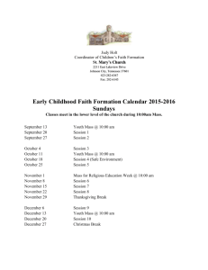 ECFF Calendar 2015-2016 Sunday - St. Mary`s Catholic Church