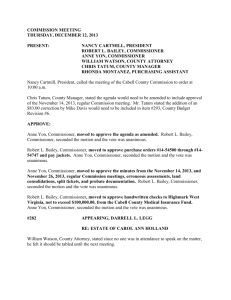 COMMISSION MEETING THURSDAY, DECEMBER 12, 2013