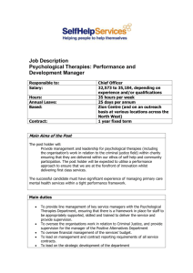 Psychological Therapies: Performance and Development Manager