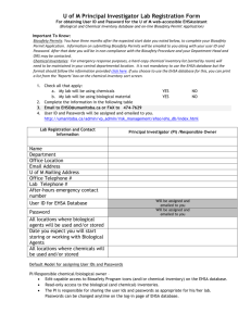 U of M Principal Investigator Lab Registration Form