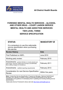 Court Liaison Service - Nationwide Service Framework Library