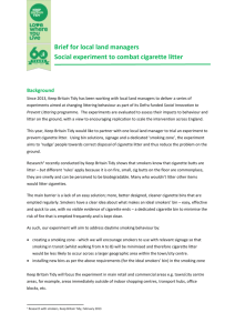 Brief for cig litter experiment - EOI