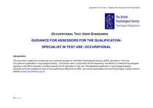 Specialist in Test Use: Occupational