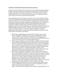 PLOS Medicine response to PCORI Peer Review Proposal