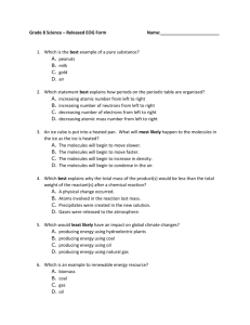 Grade 8 Science – Released EOG Form Name: Which is the best