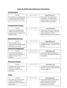 Click here for the Presentation Rubric