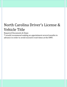 DMV Information - Carolinas HealthCare System