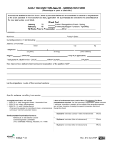 F-54 Adult Recognition Award - Nomination Form