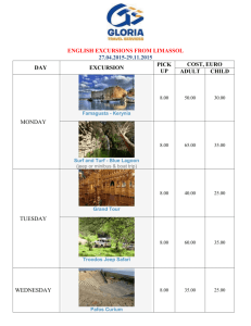 The programme of English excursions from Limassol