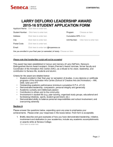 Larry DeFlorio Leadership Award