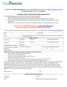 Academic Actions Committee Student Appeal Form