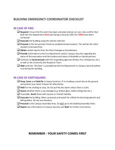 building emergency coordinator checklist in case of fire