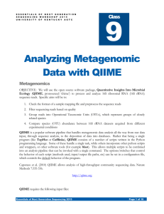 Class_9_QIIME_final - Genome Projects at University of