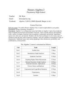 Algebra 2 - Piscataway High School