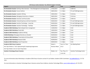Semester Two 2013-2014 Support Schedule