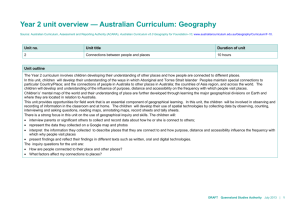 Year 2 unit overview * Australian Curriculum: Geography