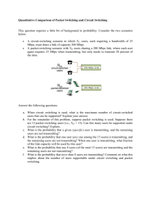 Quantitative Comparison of Packet Switching and Circuit Switching