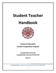 Student Teaching Handbook - Campbellsville University