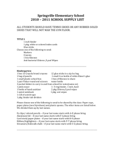 2011 SCHOOL SUPPLY LIST - Springville Community Schools