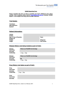 SUSAR Reporting Form