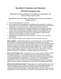 New Mexico Evaluation Lab Fellowship Call, 2015-2016