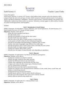 2013/2014 Earth Science A Teacher: Laura Clarke Course