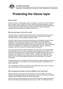 Protecting the ozone layer - Department of the Environment