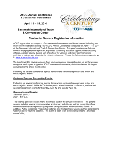 ACCG Annual Conference & Centennial Celebration April 11 – 15
