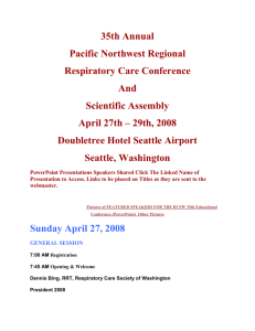 35th Pacific NW Regional Respiratory Care Conference