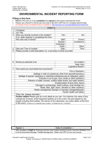 Environmental Incident Reporting Form
