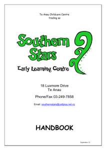 Enrolment Handbook - Southern Stars Early Learning Centre, Te