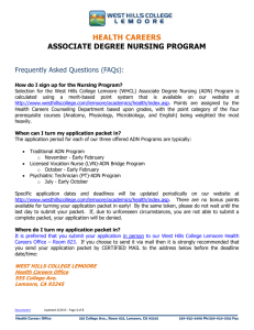 Nursing Program FAQs - West Hills Community College District