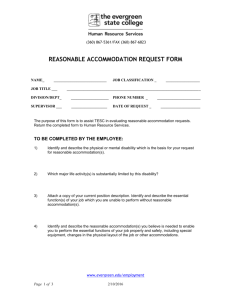 Reasonable Accommodations Request