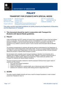 Transport for Students with Special Needs