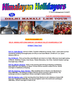 TOUR PROGR Leh-Indus valley-Khardungla top - Visit Kullu