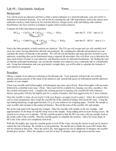 Lab 4 - Chemical formula of carbonate