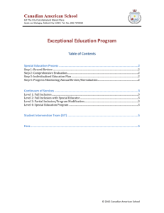 Canadian American School Exceptional Education Program