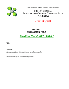 poster abstract form - Philadelphia Organic Chemists` Club