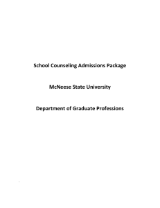 School Counseling Admissions Package
