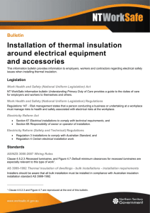 Installation of thermal insulation around electrical