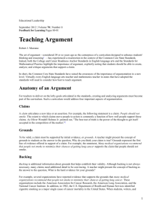 Teaching Argument - Institute for Student Achievement