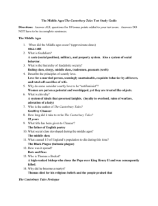 The Middle Ages/The Canterbury Tales Test Study Guide Directions