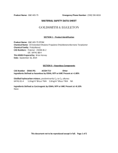 material safety data sheet - Goldsmith & Eggleton, Inc.