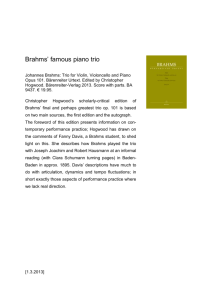 Brahms` famous piano trio Johannes Brahms: Trio for Violin