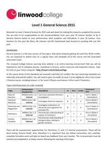 Level 1 General Science Course Information 2015