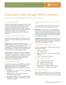 RPM Certification Fact Sheet