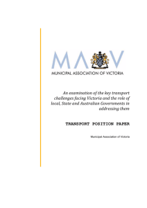 Transport Position Paper - Municipal Association of Victoria