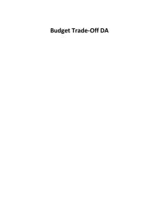 Budget Tradeoff DA – NDI 2012